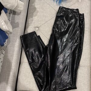 Express Glossy Black Faux Leather Pants